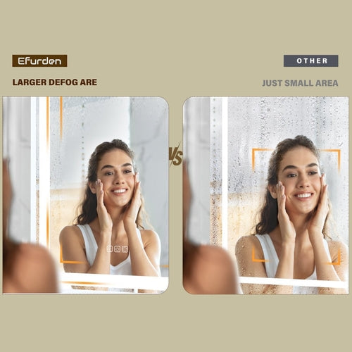 Smart LED Bathroom Mirror with Anti-Fog & Touch Control