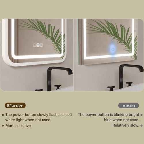 Smart LED Bathroom Mirror with Anti-Fog & Touch Control