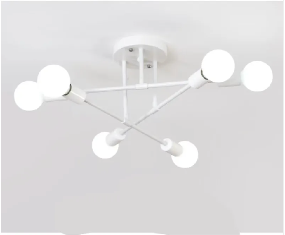 6-Head Industrial Iron Ceiling Light