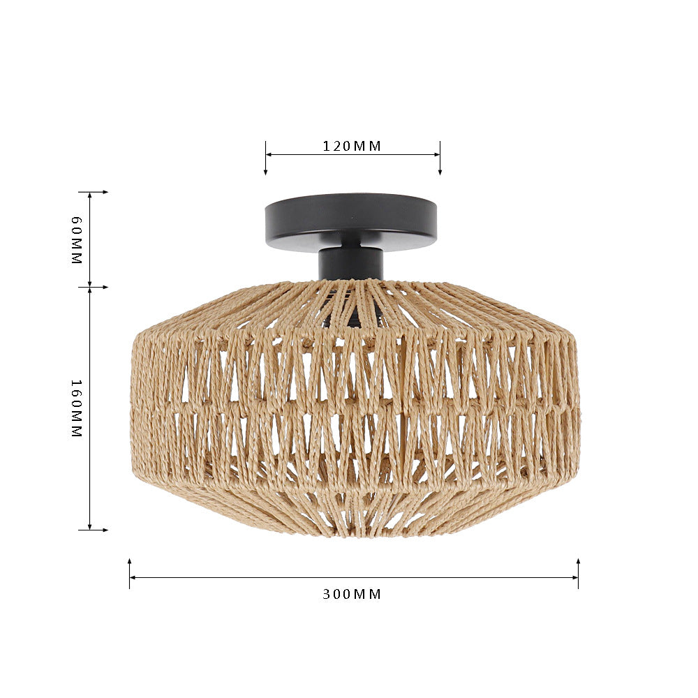 Amazon Rattan Ceiling Light, Vintage Style (Single)