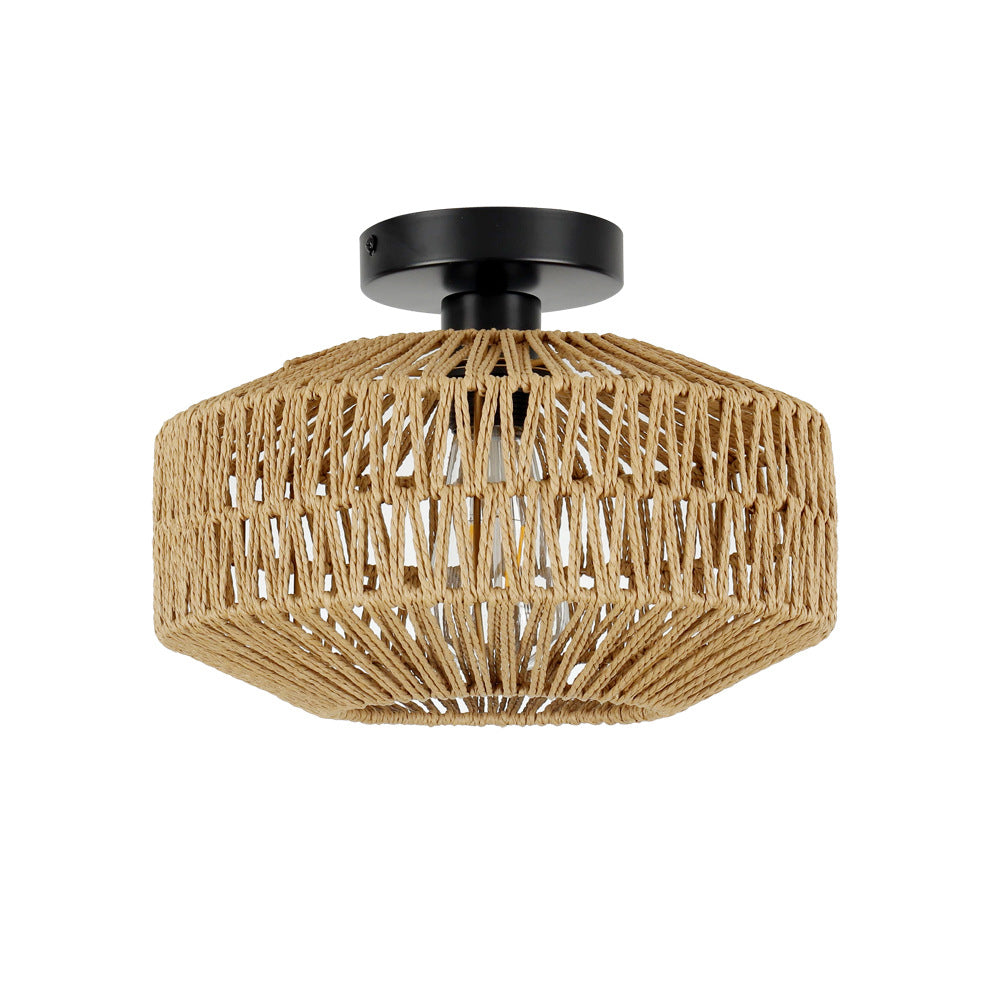 Amazon Rattan Ceiling Light, Vintage Style (Single)