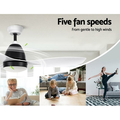 Devanti Ceiling Fan Light Remote Control Ceiling Fans White 48'' 3