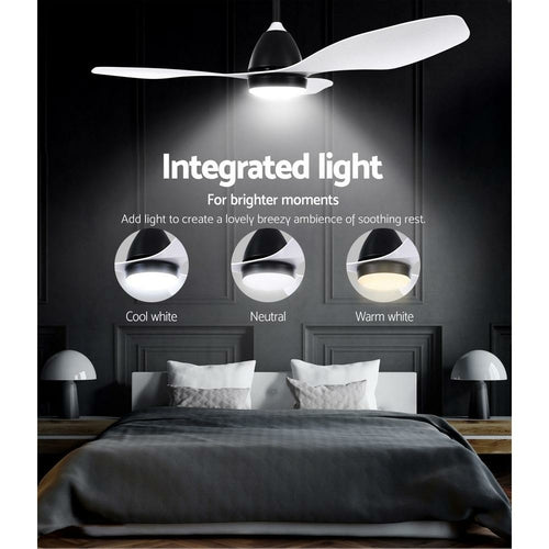 Devanti Ceiling Fan Light Remote Control Ceiling Fans White 48'' 3