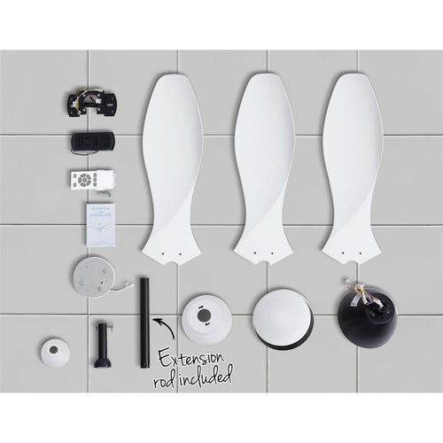 Devanti Ceiling Fan Light Remote Control Ceiling Fans White 48'' 3