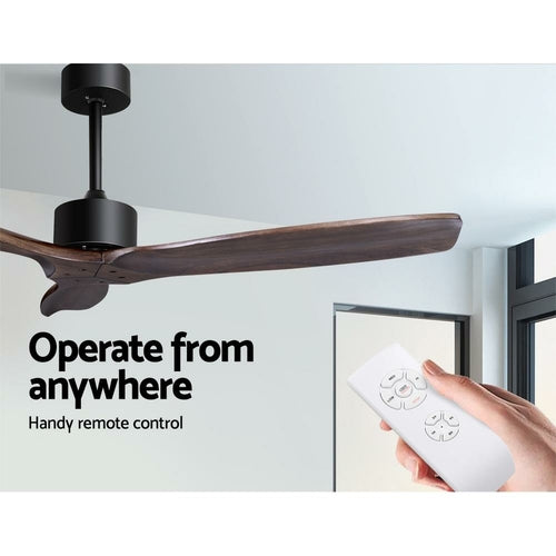 Devanti 52'' Ceiling Fan With Remote Control Fans 3 Wooden Blades