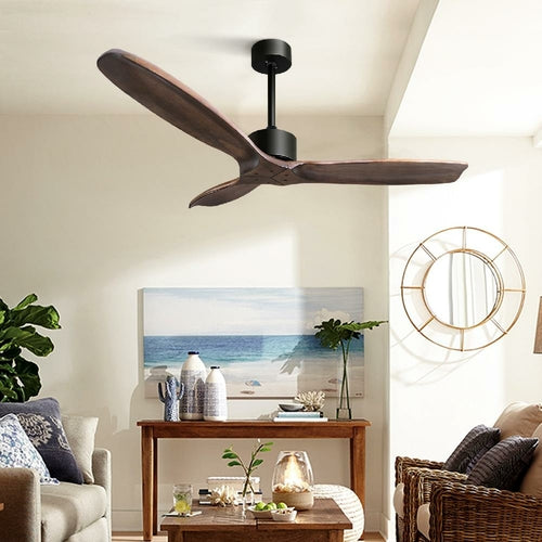 Devanti 52'' Ceiling Fan With Remote Control Fans 3 Wooden Blades