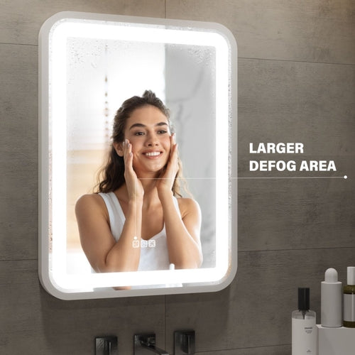 Smart LED Bathroom Mirror with Anti-Fog & Touch Control