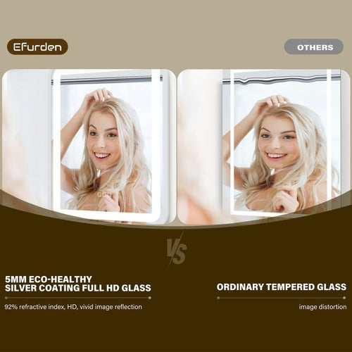 Smart LED Bathroom Mirror with Anti-Fog & Touch Control