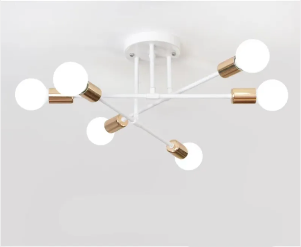 6-Head Industrial Iron Ceiling Light