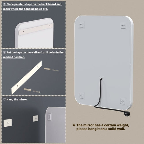 Smart LED Bathroom Mirror with Anti-Fog & Touch Control